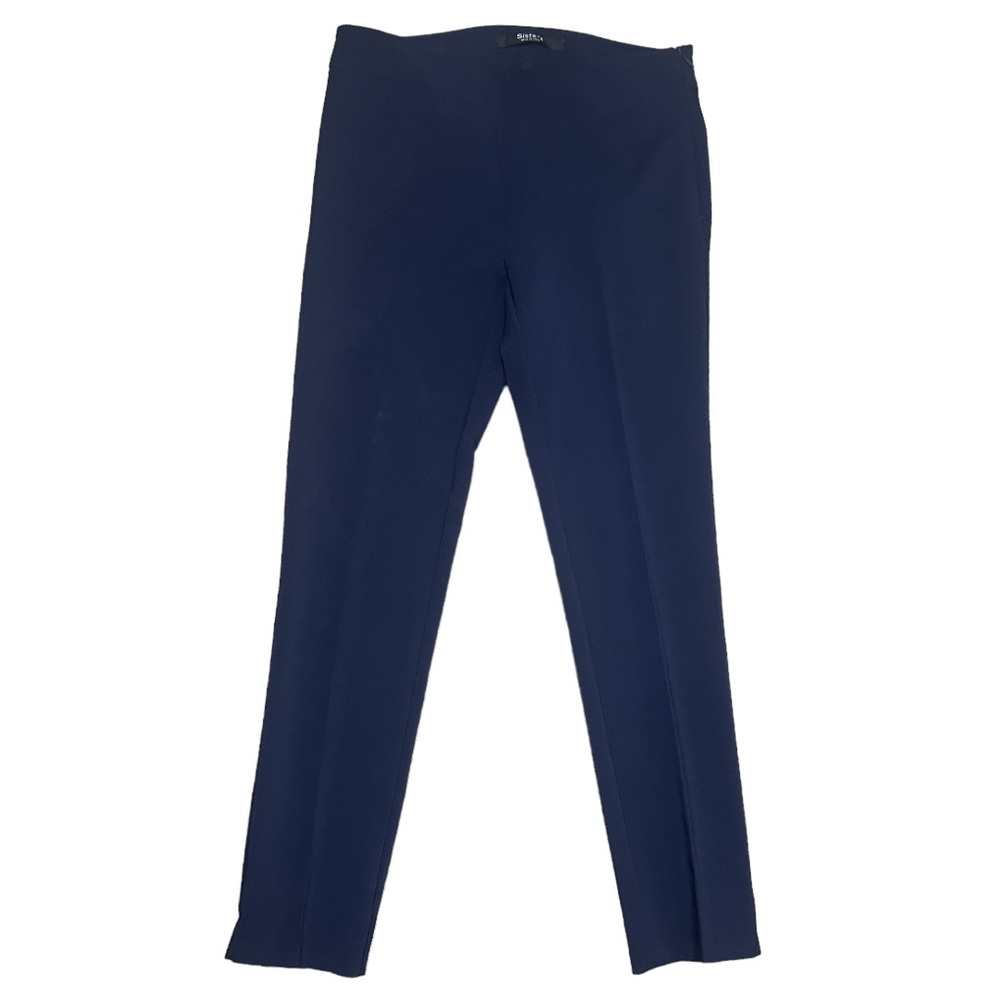 Sister’s Navy Side Slit Straight Ankle Pants Size XS Made In Italy